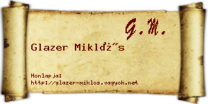 Glazer Miklós névjegykártya