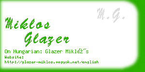 miklos glazer business card